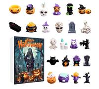 Horror Doll Avvent 2025 - Calendario del conto alla rovescia di Halloween, pendenti da collezione | Figure inquietanti di 24 giorni Famiglia per bambini amici shop decorazioni per le vacanze in casa,
