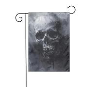 Horror Ghost Skull Print Christmas Yard Sign 30,5 x 45,7 cm double face esterno albero di Natale inverno cortile bandiera decorativa
