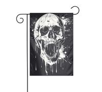 Horror Ghost Skull Print Christmas Yard Sign 30,5 x 45,7 cm double face esterno albero di Natale inverno cortile bandiera decorativa