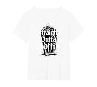 Horror Gotico spettrale di Halloween della bara Dritta Maglietta, Donna Plus-Size, Bianco, 2X