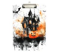 Horror Halloween Black Haunted House Clip in Metallo per Appunti Bordo Rigido per Forniture in Classe per Insegnanti Dimensioni Elementari 9 x 12