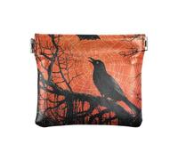 Horror Halloween Nero Haunted House Donna Piccolo Portafoglio in Pelle Portamonete Comodo Mini Portamonete Borse per Ragazze Signore Borsa