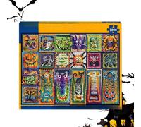 Horror Halloween Puzzles Decor - Punta puzzle spettrali di carta | 1000 pezzi arti artigianato giochi da tavolo arredamento per la casa | Giochi di tavolo da teaser cerebrale interattivo