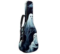 Horror Halloween Spooky Decor Pattern 46 Custodia per chitarra acustica con 2 tasche tracolla regolabile e gancio posteriore, adatta per chitarre elettriche, bassi e chitarre classiche, Horror