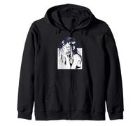 Horror Manga Arte Creepy Face Giapponese Felpa con Cappuccio