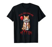 Horror Movie Cat - We all Meow Down Here (Gattino) Halloween Maglietta