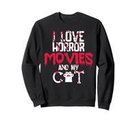 Horror Movies Scary Film Cat Lovers Halloween Fans Thriller Felpa