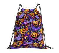 Horror Pumpkin Head Ghost Halloween Borsa con Coulisse Unisex Sacca con Cordoncino Moda Borsa Palestra per Campeggio Escursionismo All'Aperto 36X42Cm