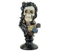 Horror-Shop Busto di Donna Scheletro con Rose E Teschio 26,5 Cm