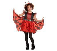 Horror-Shop Costume da coccinella con ali per ragazze S / 4-6
