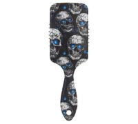 Horror Skull Blue Neon Eyes Halloween carino pettine per capelli Progettato massaggio del cuoio capelluto per tutti i tipi di capelli con manico ergonomico cepillo para cabello rizado