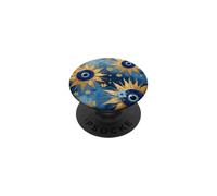Horror Strano Occhio Malvagio Blu Scuro PopSockets PopGrip Adesivo