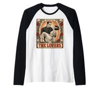 Horror The Lovers Tarot Card Funny Frankenstein And Bride Maglia con Maniche Raglan