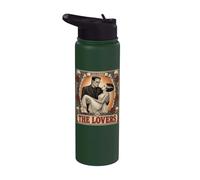Horror The Lovers Tarot Card Funny Frankenstein And Bride Stainless Steel Insulated Water Bottle