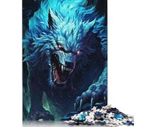 Horror Wolf Jigsaw Puzzle Impossible 1000Pcs Decorazione Per La Casa. Rilassamento E Intelligence Per Adulti E Ragazzi Da 14 Anni 1000pcs (75x50cm)
