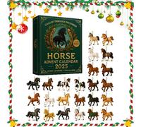 Horse Advent Calendar 2025, 24 Days Christmas Countdown Calendar with 24 Realistic Horse Figurines, Surprise Holiday Home Decor Countdown Gift Set for Horse Lovers, Collectors