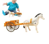 Horse and Cart Toys, Electric Horse Carriage Toy, 11,81 x 4,72 pollici Retro Desktop Ornament, Sturdy and Safe Design, Drawn Shelf Decoration for Home, School, Nursery