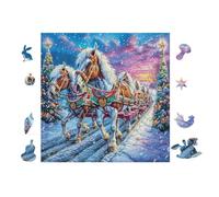 Horse And Sleigh Puzzle 100 Pezzi Per Principianti Assoluti Cartone Rigido Difficoltà Bassa Per Imparare Con Guida Passo Passo Qualità Garantita Con Poster 28x28cm