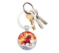 Horse Bag Charm - 2D Flame Design Purse Clip, Horse Key Ring for Backpack, Handbag and Bag | 2D Flame Decoration for Christmas, Party Favors, Stocking Stuffers, Cinese New Year, Fashion