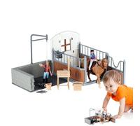 Horse Barn Playset, Set di modello | Gli animali da fattoria per ragazzi set con recinzione, collezione di figure di , divertimento realistico, prima, per la Pasqua, il compleanno,