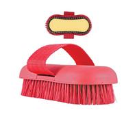 Horse Brush | 2-in-1 Hard Bristle Grooming Tool - Livestock Scratching Brush with Sponge,for Bathing Shedding Dematting Washing Goat Cow Cattle Stable Farm Pasture