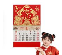 Horse Calendar 2026, Chinese Calendar 2026, China Horse Year Foil Gold Stamped Monthly Hangin (Q21)
