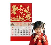Horse Calendar 2026, Chinese Calendar 2026, Monthly Hanging New Year Calendars for Home, Office, Chinese Restaurant & Spring Festival Decoration (red 6)