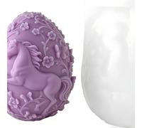 Horse Candle Mold with Floral Design - Silicone Mold for DIY Candles, Chocolate, Soap, Fondant, Candy, Baking, and Crafts, Flexible, Heat-Resistant, Easy Demolding