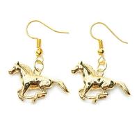 Horse earrings Miniblings pendant farm mount riding pony gold