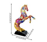 Horse Figurine - Resin Graffiti Animal Sculpture, Decorative Animal Horse Ornament | For Living Room, Table, Shelf, Lockers, Bookshelves, Doorway, Cabinet, Aesthetic Resin Craftsmanship, 17x6.5x23cm