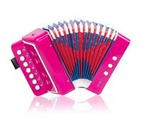 Horse Fisarmonica a Bottoni da 10 tasti Principianti Strumenti Musicali per Bambini Leggeri e Rispettosi Dellambiente(rosa)