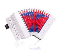 Horse Fisarmonica a Bottoni da 10 tasti Principianti Strumenti Musicali per Bambini Leggeri e Rispettosi Dellambiente (bianco)
