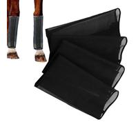 Horse Fly Boots, Mesh Leg Protection Wraps, Adjustable Guard Set, 48 x 38 x 38 cm, 4 pezzi, Breathable Black, for Ranch Grassland Summer Riding and Pasture Turnout Comfortable and Safeguarded