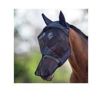 Horse Fly Mask Long Nose with Ears Full Face Black Medium Cob