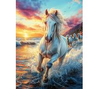 Horse Galloping on The Ocean Waves Puzzle 500 Pezzi Raffaello Per Collezionisti Science Fiction Magical Dream Cartone Di Alta Qualità Opere Rinascimentali Per Decorazione Ufficio Da Passatempo Qualit