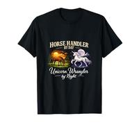 Horse Handler di Giorno Unicorn Wrangler by Night Maglietta