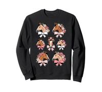 Horse Heads with Flowers and Ribbons Design Felpa