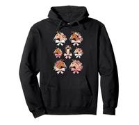 Horse Heads with Flowers and Ribbons Design Felpa con Cappuccio
