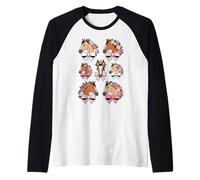Horse Heads with Flowers and Ribbons Design Maglia con Maniche Raglan