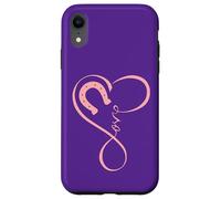 Horse Heart Horseshoe Love Horses Cute for Girls Equestrian Custodia per iPhone XR
