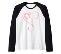 Horse Heart Horseshoe Love Horses Cute for Girls Equestrian Maglia con Maniche Raglan