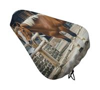 Horse in The Street Bike - Coprisedile con coulisse, impermeabile, protegge dal sole e dalla polvere, unisex, per mountain bike