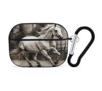 Horse in The Street, custodia protettiva antiurto per Airpods Pro, con moschettone, anti-caduta, custodia per auricolari per Airpods Pro di seconda generazione, colore nero