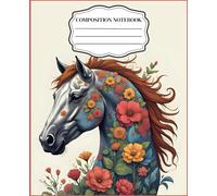 Horse Lovers Notebook: Wide Ruled Composition Journal with Wildflower Horse Art Cover | 110 Pages | 7.5 x 9.25 In