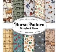 Horse Pattern Scrapbook Paper: Cute Horse Pattern Scrapbooking Paper, Double Sided Decorative Craft Paper For Junk Journal, Gift Wrapping, Decoupage, ... (Equestrian Pattern, Horse Watercolor Boots)