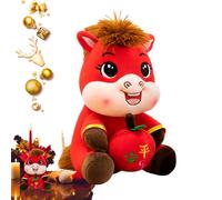 Horse Plush Toy - Ultra-Soft Spandex Plush Horse | PP Cotton Cartoon God of Wealth, 25 cm Mascot Doll, Children's Room Bedside Table Sofa Decoration Party Chinese New Year