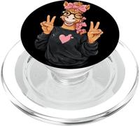 Horse Pony Girl Winking Doppio segno della pace Pop Graphic Trippy PopSockets PopGrip per MagSafe