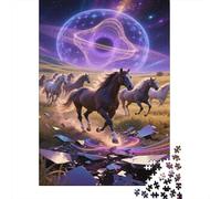 Horse Puzzle Da 1000 Pezzi, Horse Race Geometria Dinamica, Attività Catartica, Opera Da Esporre 1000pcs (75x50cm)