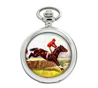 Horse Racing over hurdles Full Hunter orologio da tasca