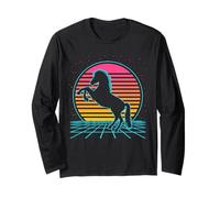 Horse Retro Vintage 70s 80s Style Farm Animals Lover Maglia a Manica